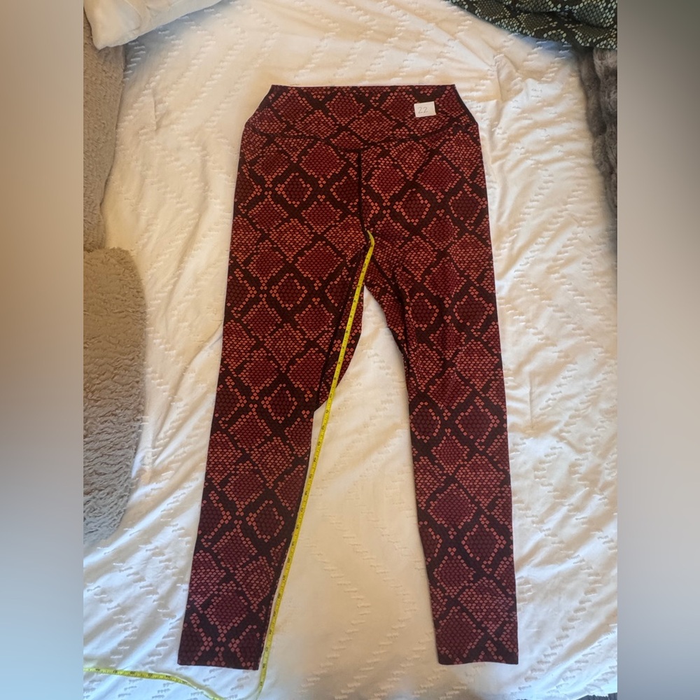 Balance Athletica Red and Black Geometric Leggings